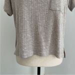 American Eagle  Boxy Ribbed T-Shirt‎ Small Tan Cream Oversized Elevated Basic Tee Photo 5