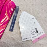 Beach House Aqua Palm Swim Top Tropical Pink Leaf Print Women's Top Size 10 Photo 8