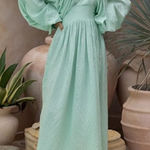 Miss June Paris Green Angie Tu Long Dress NWT Sz. O/S Size M Photo 0