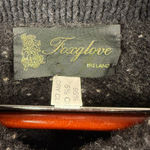 Vintage Foxglove Ireland Wool Tweed Cardigan Jacket Charcoal Flecked Cottagecore Black Size M Photo 3