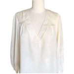 Band Of The Free NWT Cash VNeck Long Sleeve Billowing Sleeves Ivory Top Size XS Photo 3