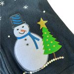 Festive Snowman Embroidered Vest Blue Size L Photo 1