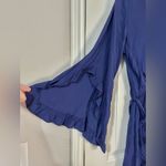 VICI Royal blue flutter sleeve romper with bow Photo 1