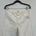 Free People We the Free Womens Jeans 26 White Distress Denim Straight Leg NWT $98 Raw Hem Photo 1