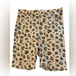 Maronie Brown Vneck Tee and Leopard Print Biker Shorts Set Medium Photo 4