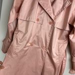 Vtg Saxton Hall Blush Pink Shimmer Trench Coat Jacket Sz 10 Belted Waist Photo 7