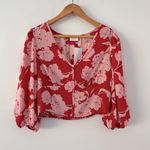 Sienna Sky | Floral Cropped Blouse sz Large Photo 0