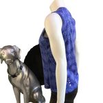L.L.Bean  Circle Print Blue Tank Top with Zipped Pocket Women’s Size Small Photo 1