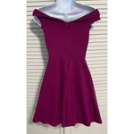 Lulus Season of Fun Off The Shoulder Mini Skater Magenta Pink Purple Dress XS Photo 3