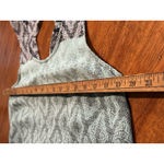 Y2K Teal Flowy Black Top Tank Medium‎ Open Back Shirt Blouse Geometric Pattern Photo 4