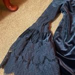 DO+BE  black with laced bell sleeves velvet dress S Photo 4