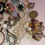 Lot of Single Screw Back Clip On Vintage Earrings Coro Lisner Gold Photo 3