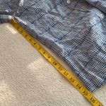 Tizzie button down blouse 3/4 sleeve Rome style navy tattersall size small NWT Photo 1