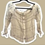 Rails  S Lauren White Coin Plaid Off-Shoulder Shirt Photo 2