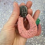 ZARA Like  Oversized Pink and Green Beaded Earrings Photo 1