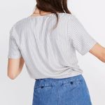 Madewell  Tie-Front Top in Blue & White Stripe Photo 1