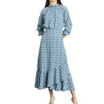 Hill House The Mirabel Skirt Trailing Vine Blue Linear Floral Poly Crepe XL New Photo 11