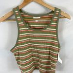Abound NWT  Stripe Rib Knit Crop Tank In Green Melissa Stripe size xl Photo 1