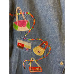 Bobbie & Brooks Bobbie Brooks denim shirt with embroidered purses size L Photo 2