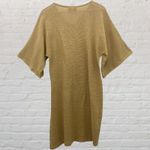 Joy Charlotta Caviar Mustard Kimono Sleeve Cotton Dress XS Minimalist Boho Chic Brown Photo 3