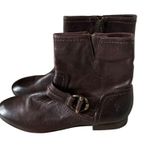 Frye Jillian toggle short biker boots rich brow leather size 10 Photo 1