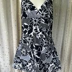 Her Clothes Hawaiian Aloha Tropical Floral Halter Self Tie Side Zip Mini Dress S Black Photo 1