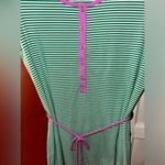 Lands' End  Nautical Striped T-Shirt Dress with Rope Tie Belt Photo 4