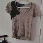 ZARA  Linen and Lace V Neck Tee S Minimalist Classic Casual Boho Coquette Girl Photo 0