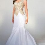 Ritziee Originals White & Gold Mermaid Dress Photo 2