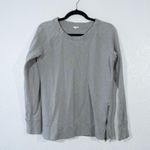 J.Crew Gray Side Zip French Terry Cotton Sweater Size Medium Photo 0