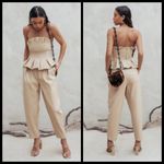 Cult Gaia ππ Cleo Pant Ash High Rise Pleated Faux Leather Trousers Large L NWT Photo 2