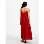 Madewell Textured V Neck Midi Dress Festival Red A Line Linen Cotton Medium NWT Photo 3