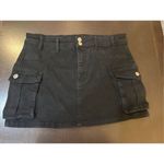 NEW Cargo Skirt Button Pocket Y2k Trendy Denim Mini Skirt L Black Size L Photo 2