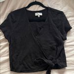 Madewell  Black Wrap Crop Top Photo 0