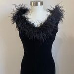 Vintage Jeffrey & Dara by Tom Barra Black Velvet Ostrich Feather Collar Gown Sz6 Size 6 Photo 6