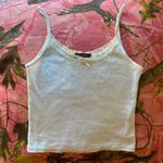 Brandy Melville white lace trim eyelet pointelle bow camisole tank top Photo 4
