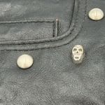 Black Leather Wristlet Clutch Skulls Zipper Moto Biker Studded Goth Edgy Photo 5