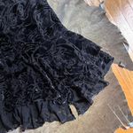 Chico's Purple And Black Silk Velvet Floral Midi Skirt Photo 4