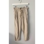 Free People Margate Beige Paperbag Waist Pleated Trouser Pants Photo 4