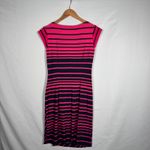 Taylor Dresses Women's Size 4 Pink Black Striped Cap Sleeve Sheath Dress Photo 2