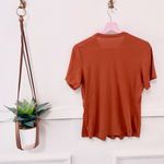 Everlane Smocked Top in Rust Short Sleeve Size S Photo 4