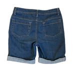 Faded Glory  Blue Jean Shorts 8 Mid Rise Dark Wash Classic Denim Mom Short Medium Photo 1