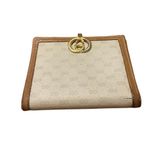 Gucci VTG 1970s GG Interlocking Gold PVC Leather Wallet Made in Italy Photo 2