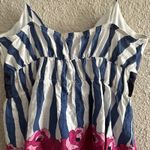 Vtg Babydoll Top Womens S Blue Striped Coquette Y2K Soft Girl Fairy Club Wear Size 4 Photo 5