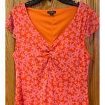 Wild Fable  Orange Flower Power Mesh Mini Dress Size Medium 70s Hippie Costume‎ Photo 2