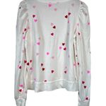 Lilly Pulitzer Jansen Hearts Ribbed Lightweight Puff Sleeve Sweatshirt Size L Photo 7
