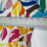 Tabitha Brown Target Puff Sleeve Dress M Linen Blend Rainbow Leaf Print Boho Blue Size M Photo 4