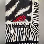 Christian Dior Dior Black and White Zebra Print Scarf VINTAGE 100% SILK Photo 4