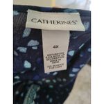 Catherines Plus Size 4X Navy Blue Light Blue Speckle Print Long Sleeve Tunic Top Photo 3