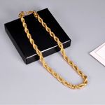 Necklace‎ Twisted Rope Chain Style Simple Style Solid Steel 18K Gold Photo 1
